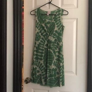 Green and cream sweet tree dress